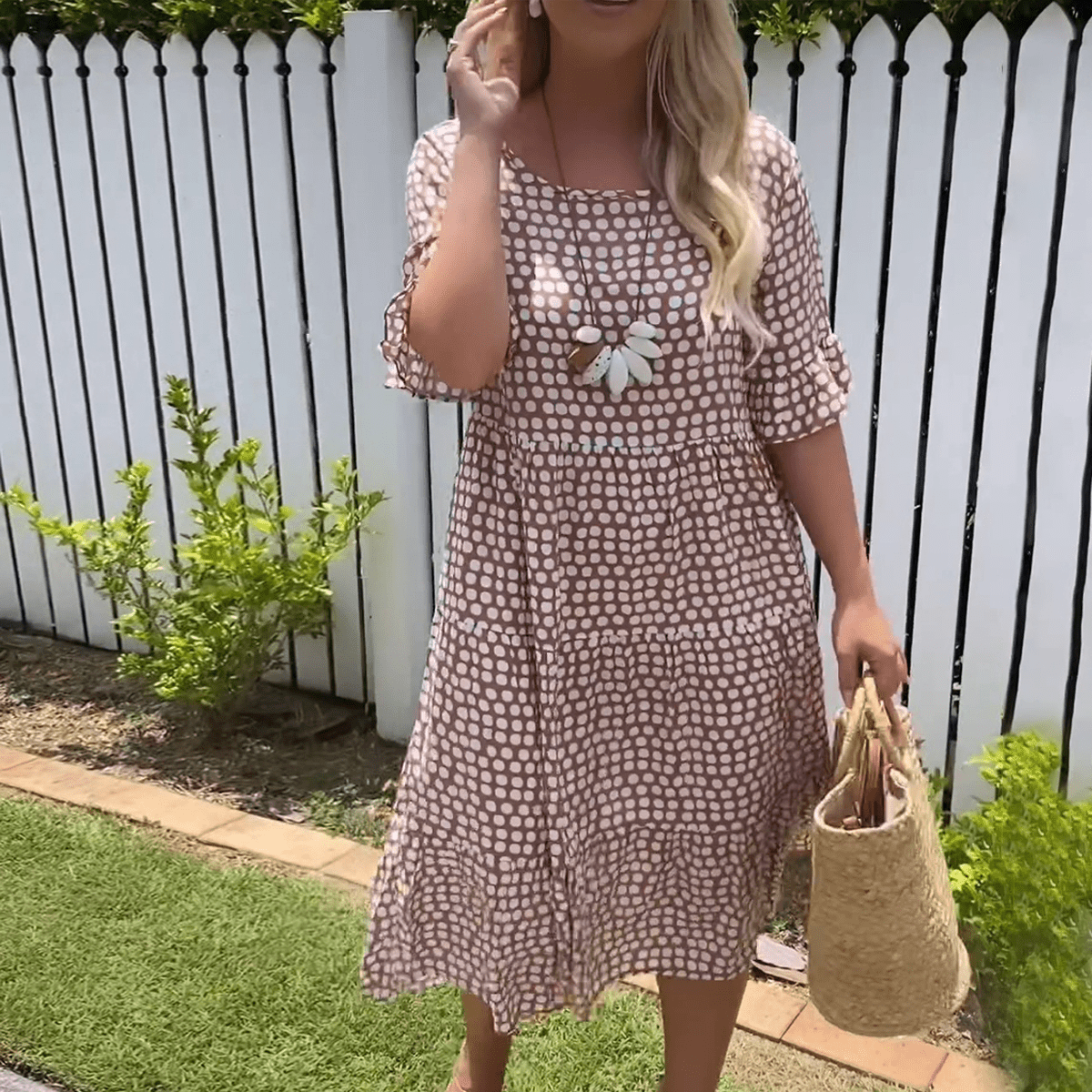 Zora Sable Short Sleeve Midi Dress