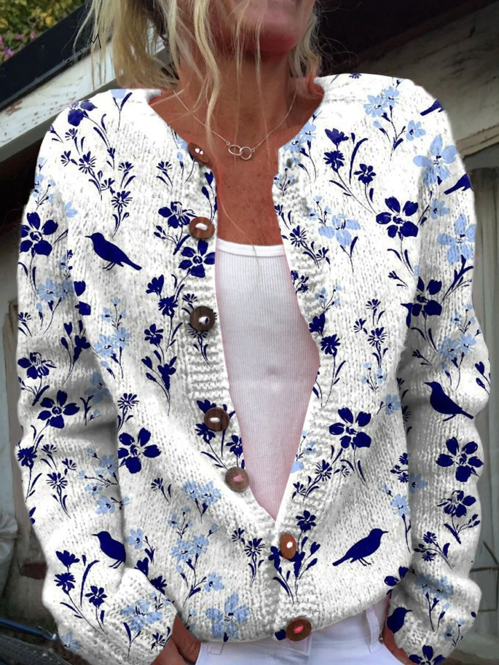 Ariadne | Vintage Flower Art Cardigan