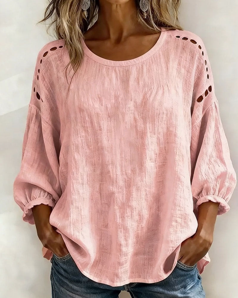 Maxima | Breezy Hollow Blouse