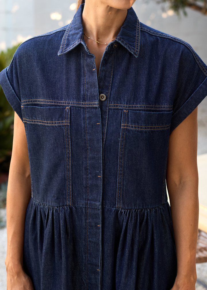 Annia | Deep Indigo Midi Dress