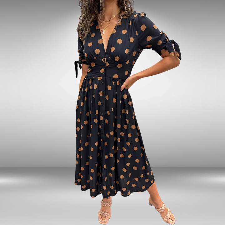 Monique | Elegant Polka Dot Dress