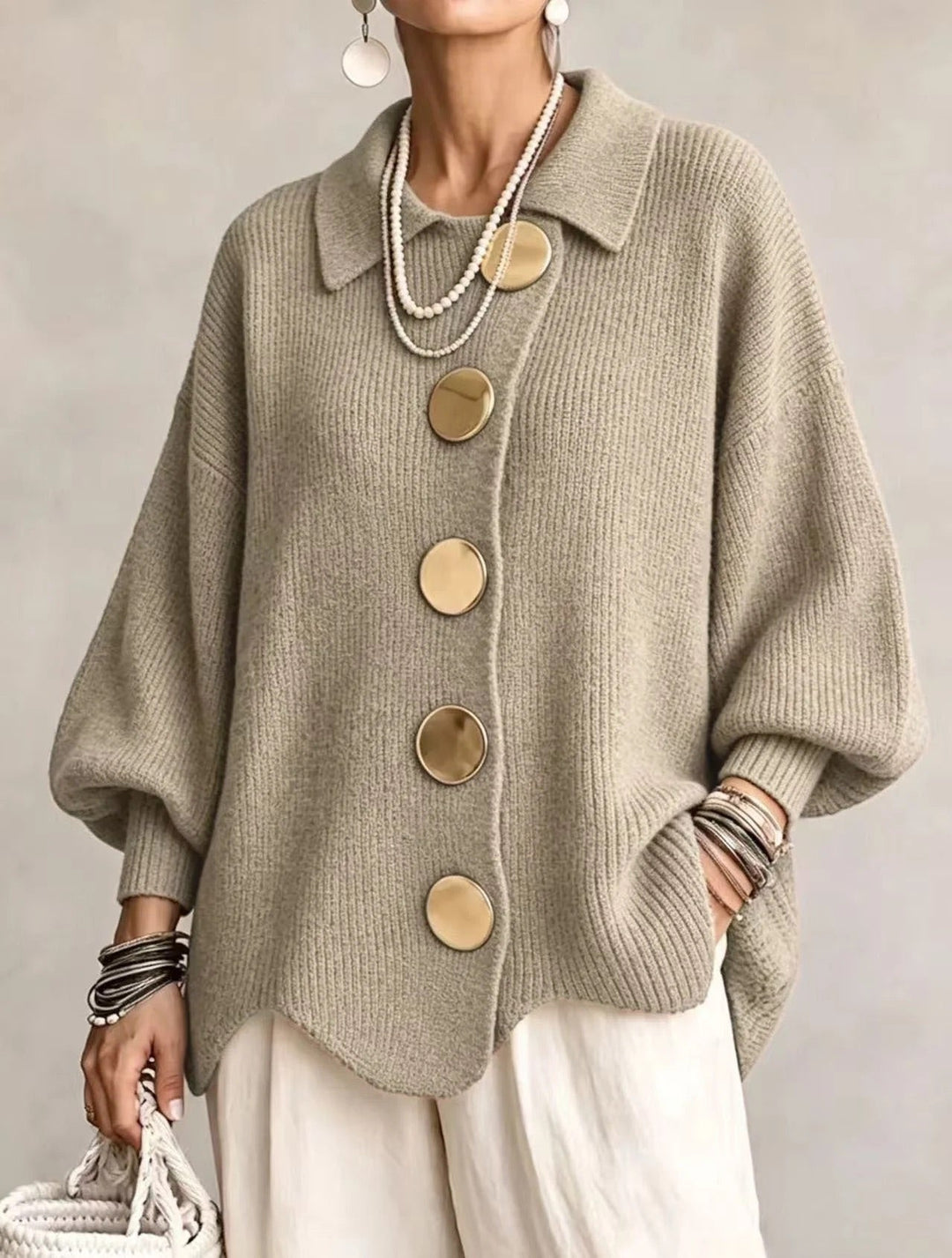 Beatrix | Oversized Button Cardigan