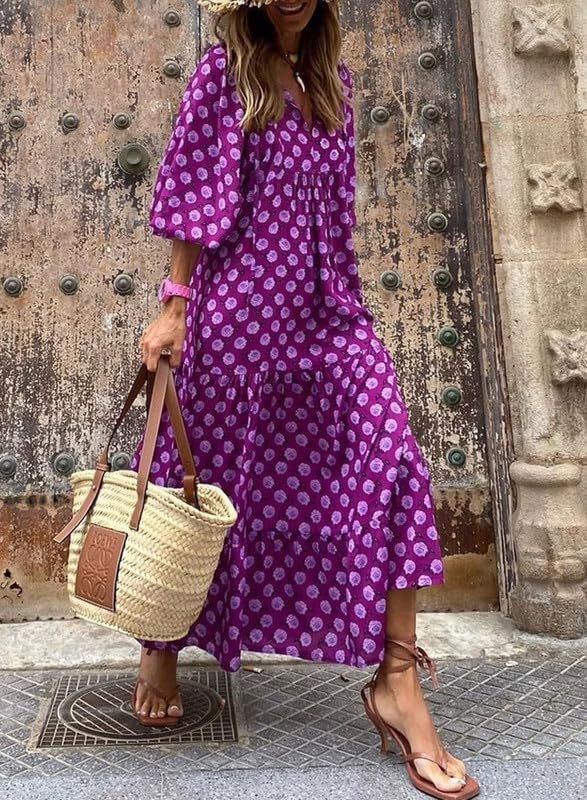 Vanessa | Boho Puff Maxi Dress