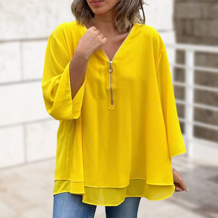 Lorelai | Chiffon Zipper Blouse
