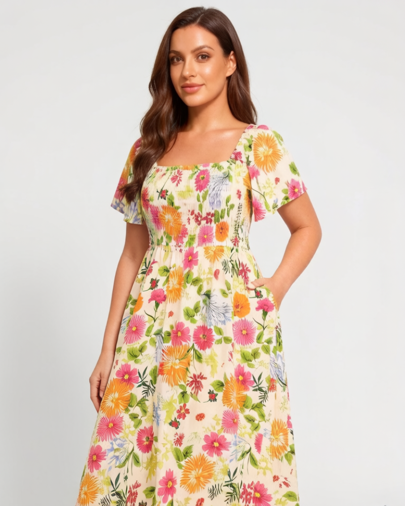 Agnetha | Floral Midi Dress