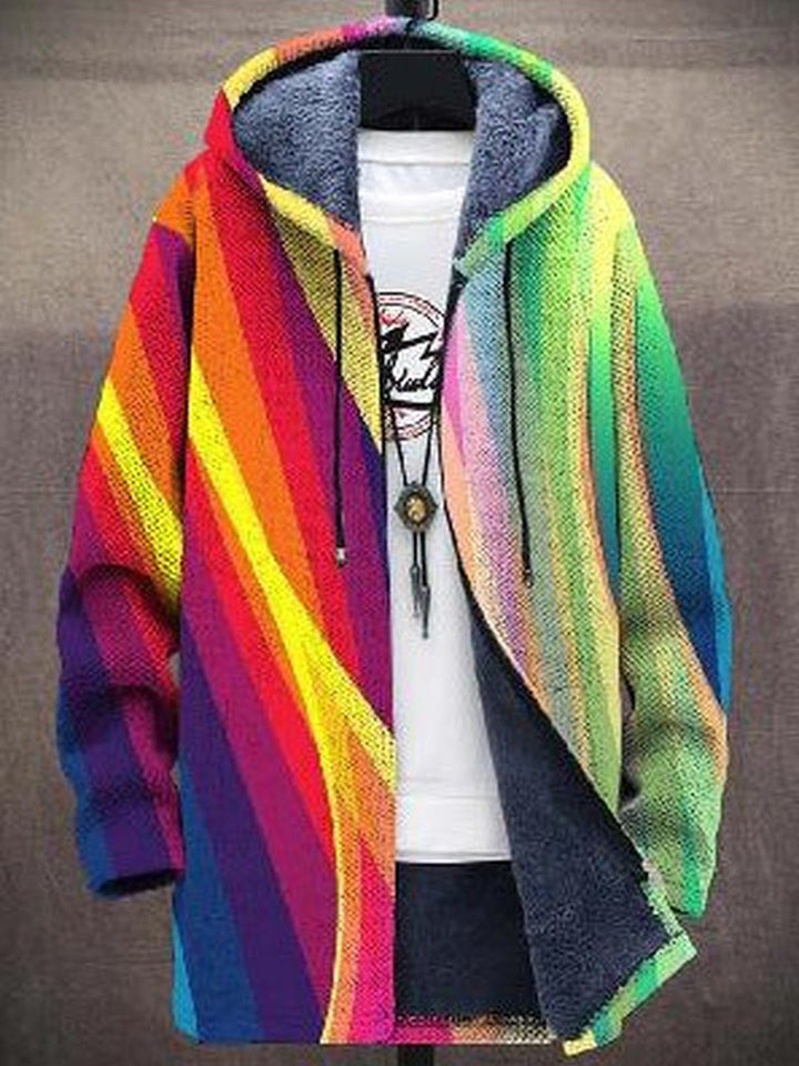 Mafalda | Bohemian Art Coat in Rainbow Gradient