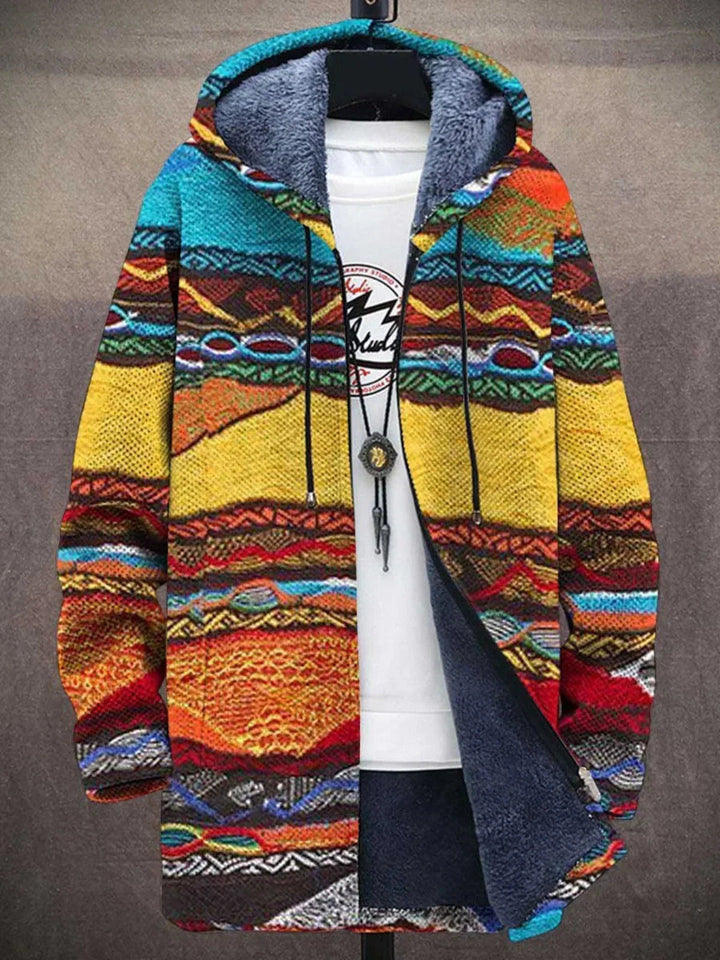 Mafalda | Bohemian Art Coat in Tribal Stripe