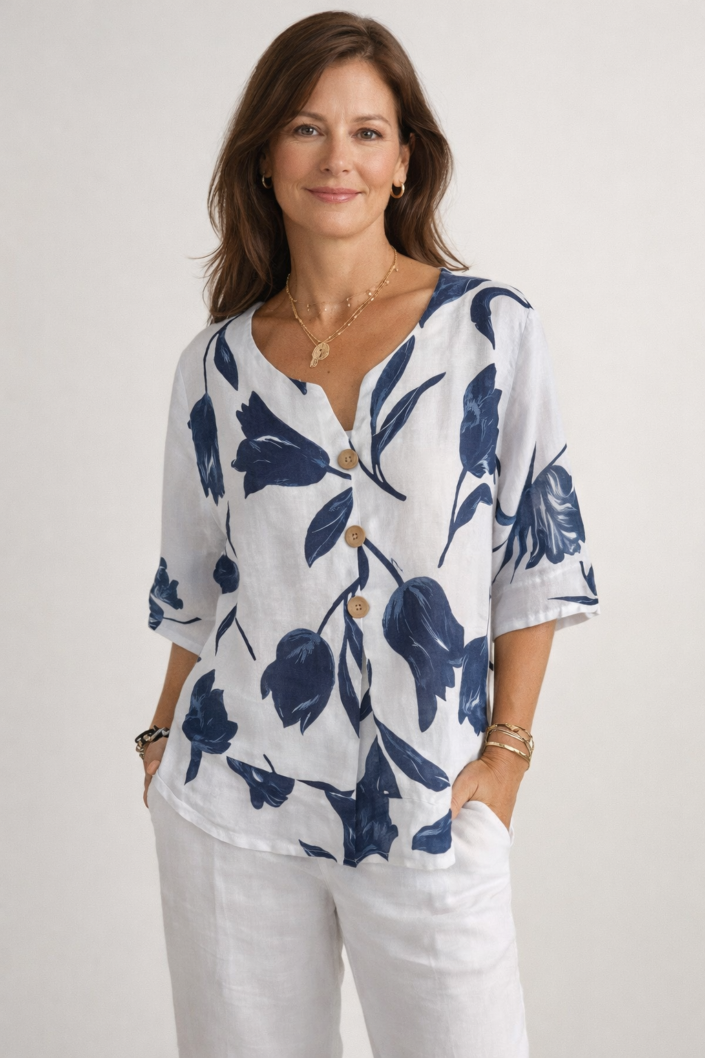Ida | Breezy Button Blouse