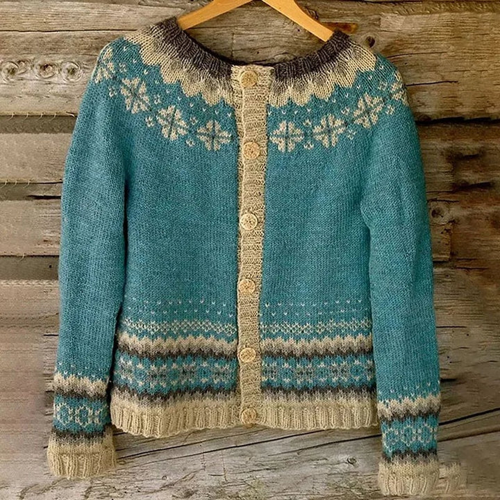Liliana Fair Isle cardigan in Teal