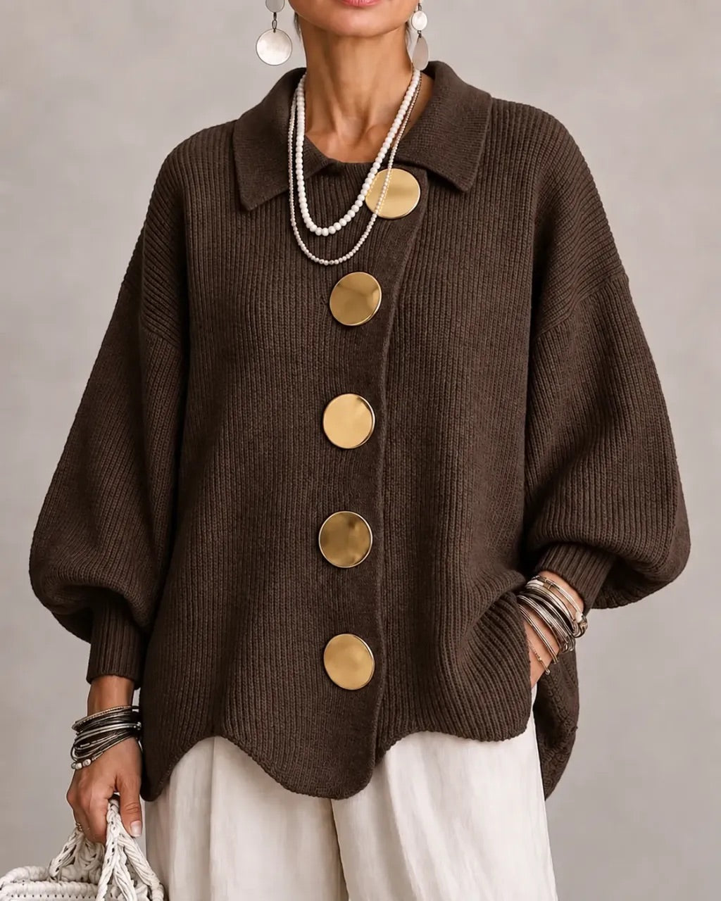 Beatrix | Oversized Button Cardigan