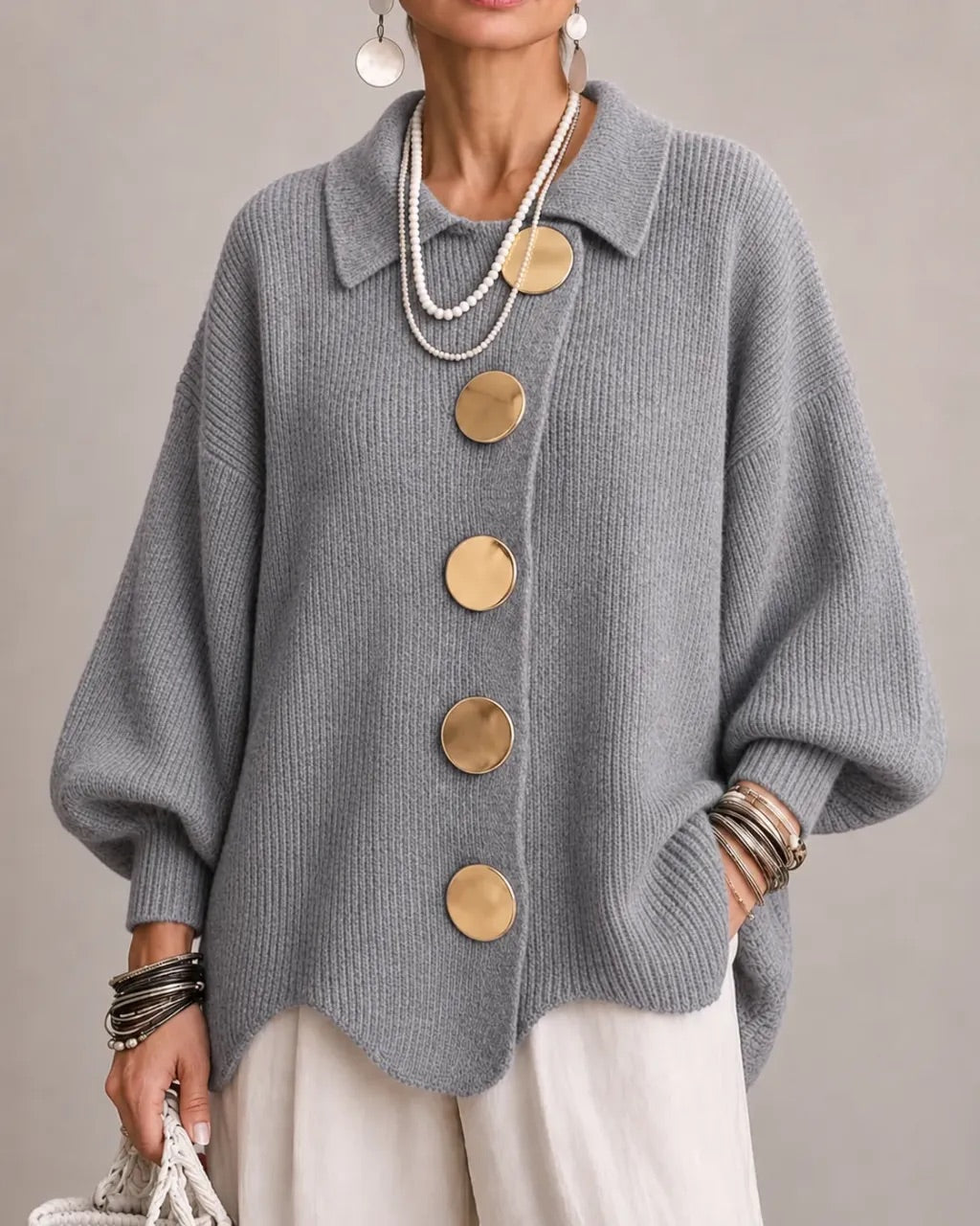 Beatrix | Oversized Button Cardigan