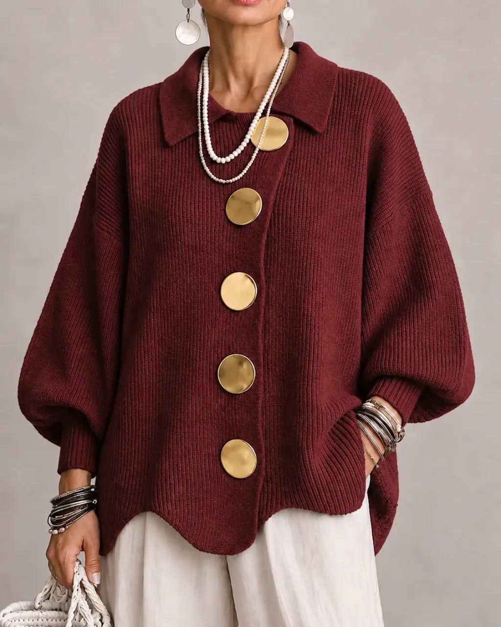 Beatrix | Oversized Button Cardigan
