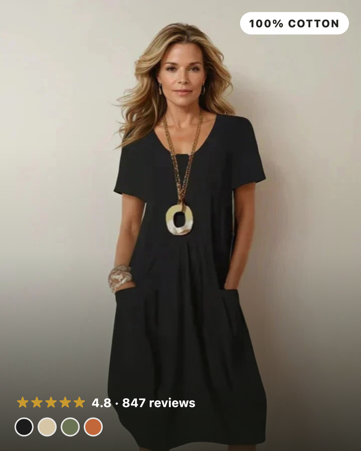 Kwani Easy Casual Flow Dress in black