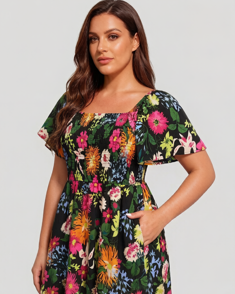 Agnetha | Floral Midi Dress
