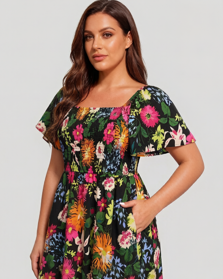 Agnetha | Floral Midi Dress
