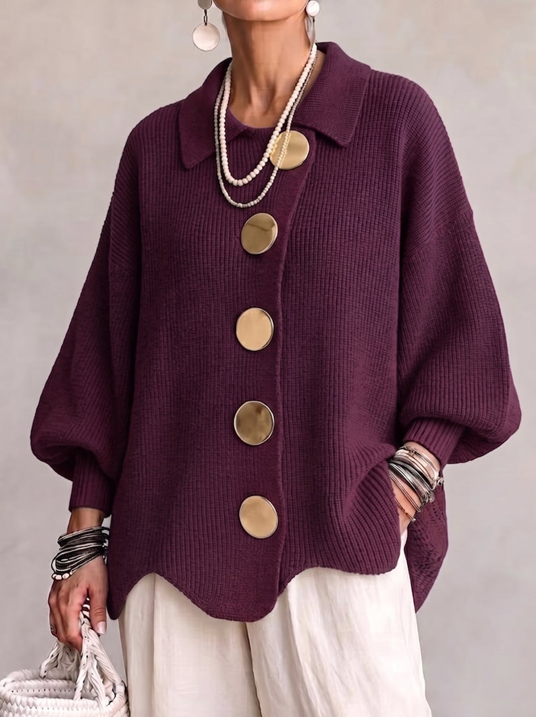 Beatrix | Oversized Button Cardigan