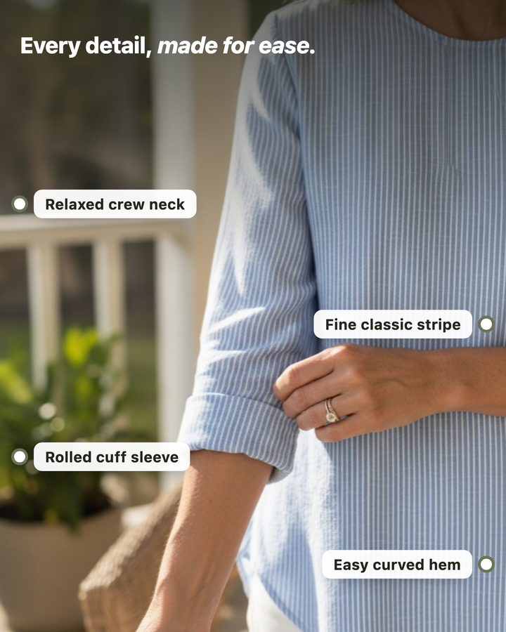 Rhea striped blouse details